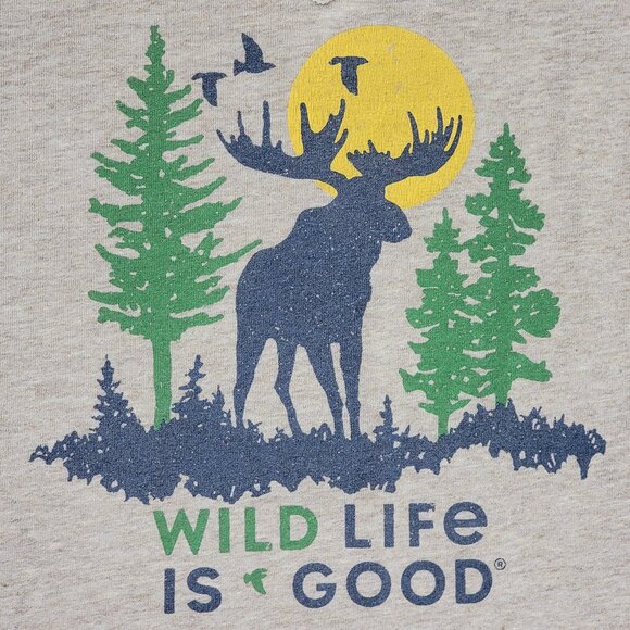 Life Is Good Lt Brown Wildlife is Good Short Sleeve Crusher V-Neck Tee - S - Picture 2 of 8